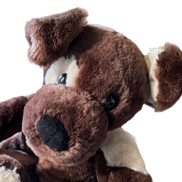 Build A Bear Fudge Pup Dog Brown 10" Floppy Ears Eye Patch Soft Plushie Toy Gift - Picture 1 of 14
